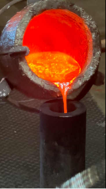 Molten metal being poured